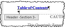 Table of Contents hyperlink example