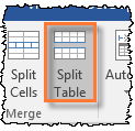 Split Table